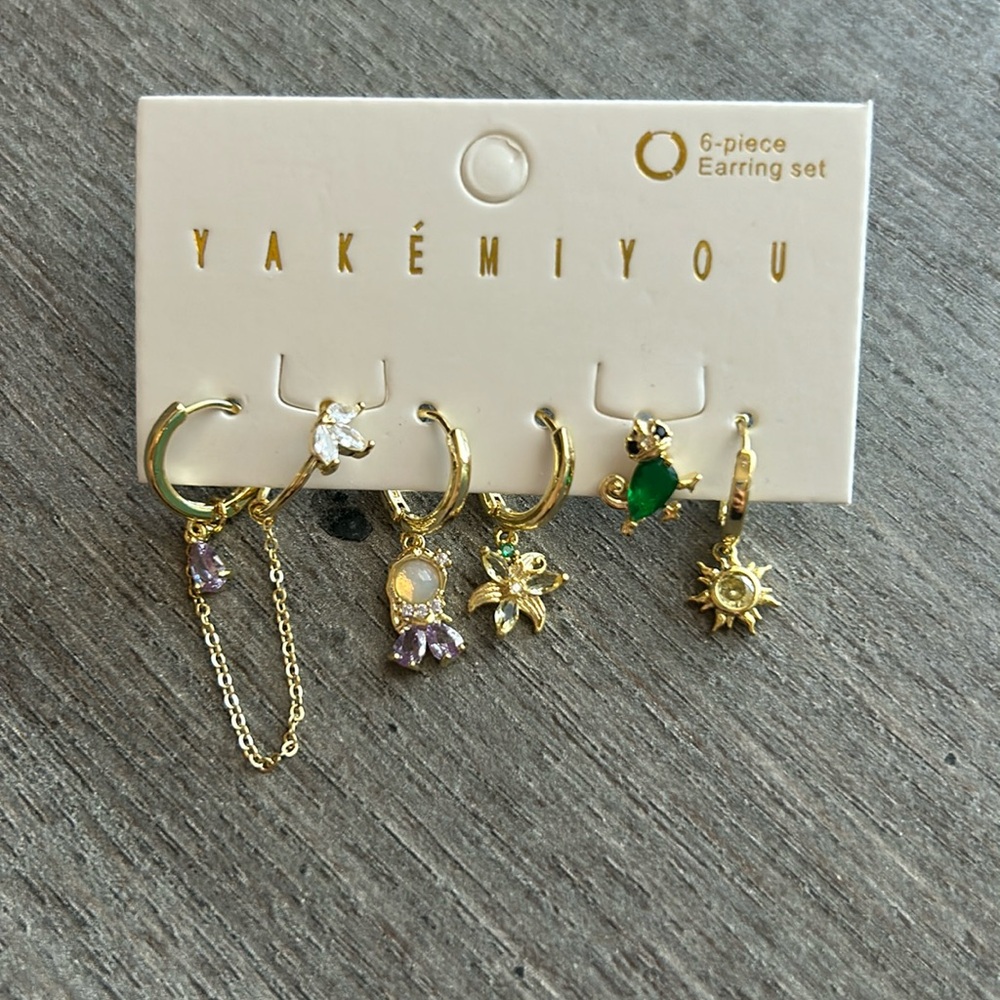 Disney Tangled gold plated dangle hoop earrings